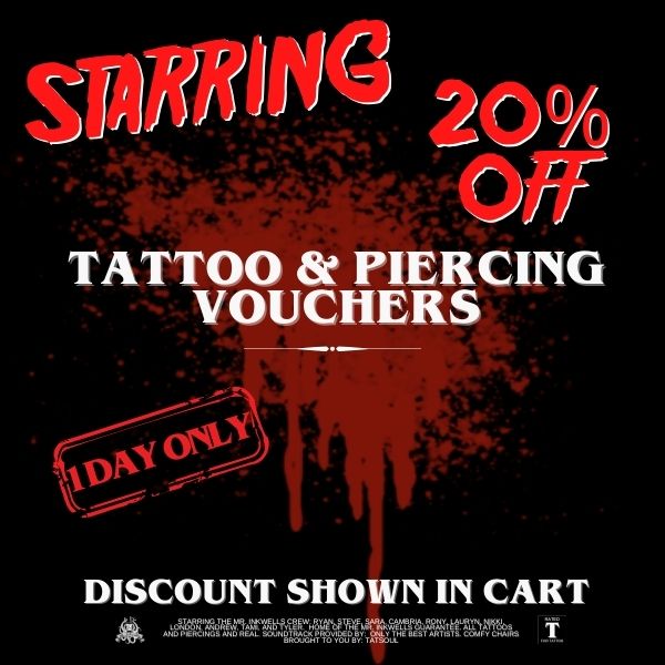 20% Off Tattoo and Piercing Vouchers